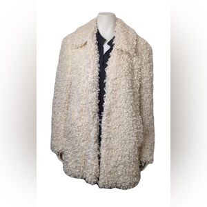 Faux Sheepskin Cream Women's Coat
